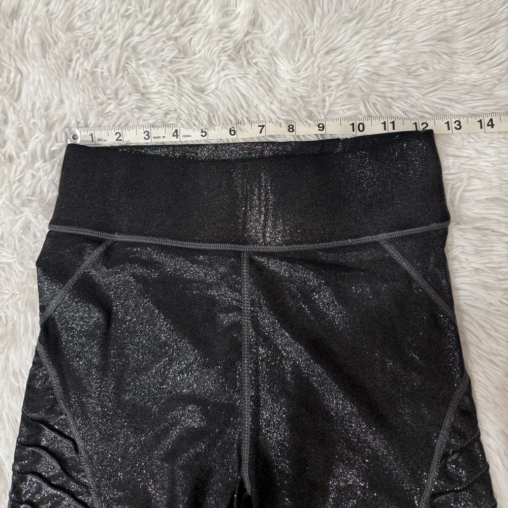 Carbon38 Black Shimmer Moto Leggings - Picture 10 of 16
